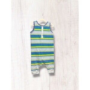 Rags | Striped Henley Romper | 2T